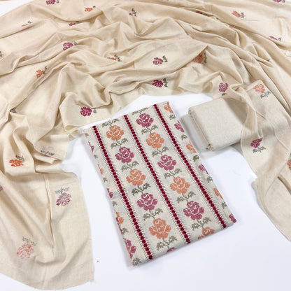 Bareeze Embroidered White Karandi 3PC
