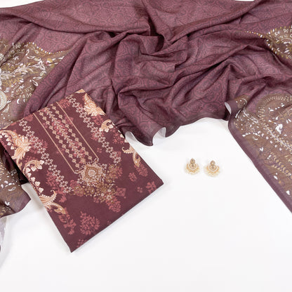 Beechtree Digital Printed Shirt & Dupatta Khaddar 2PC