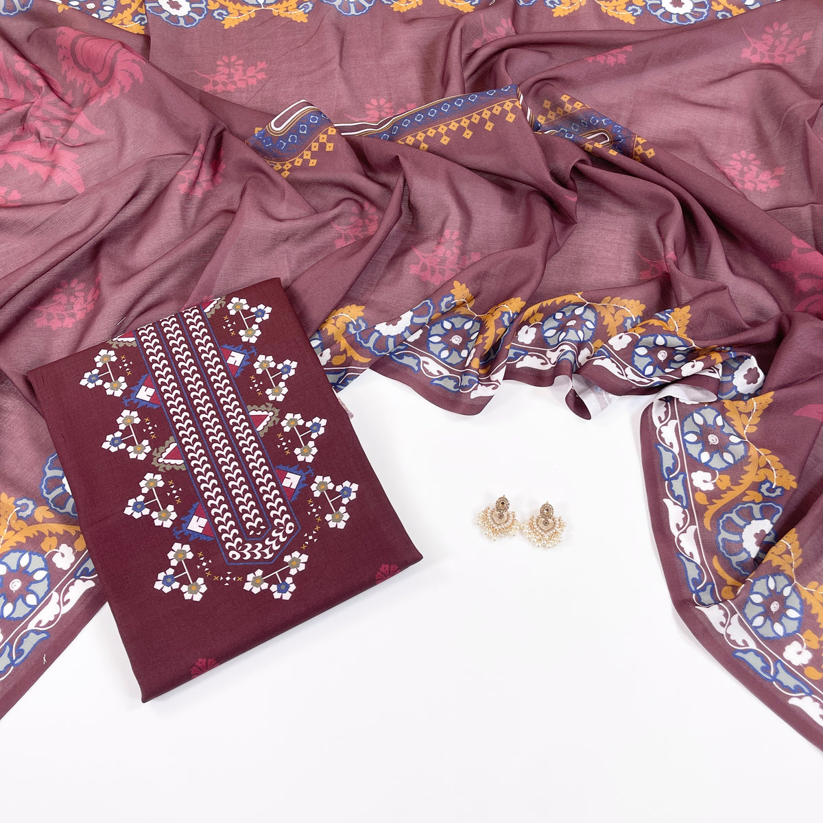 Beechtree Digital Printed Shirt & Dupatta Khaddar 2PC