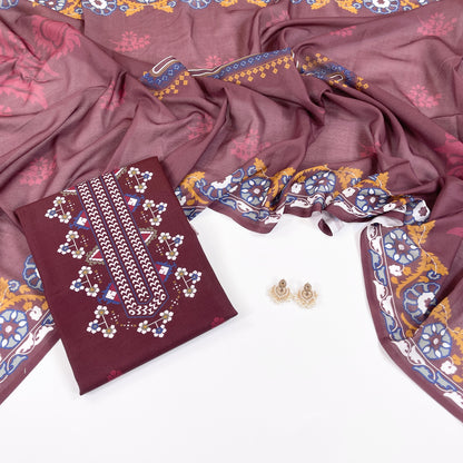 Beechtree Digital Printed Shirt & Dupatta Khaddar 2PC