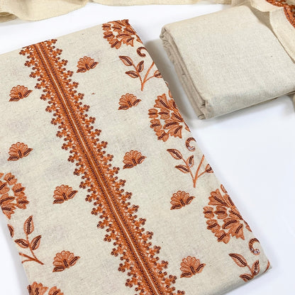 Bareeze Embroidered White Karandi 3PC