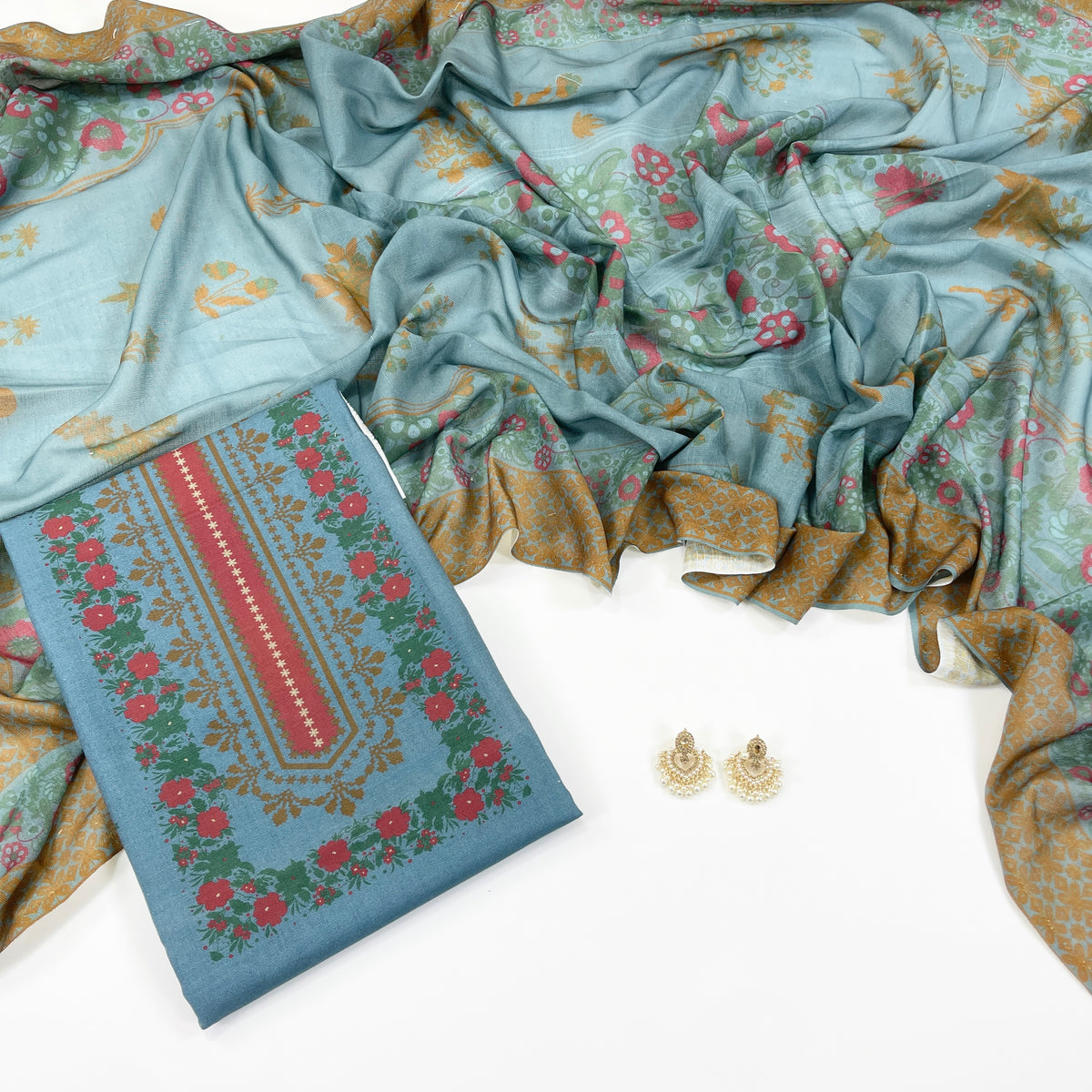 Beechtree Digital Printed Shirt & Dupatta Khaddar 2PC
