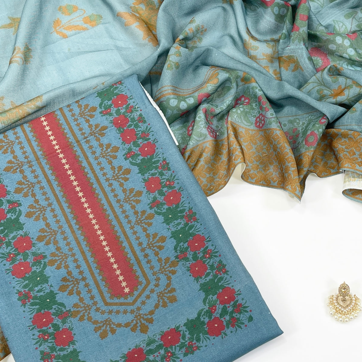 Beechtree Digital Printed Shirt & Dupatta Khaddar 2PC