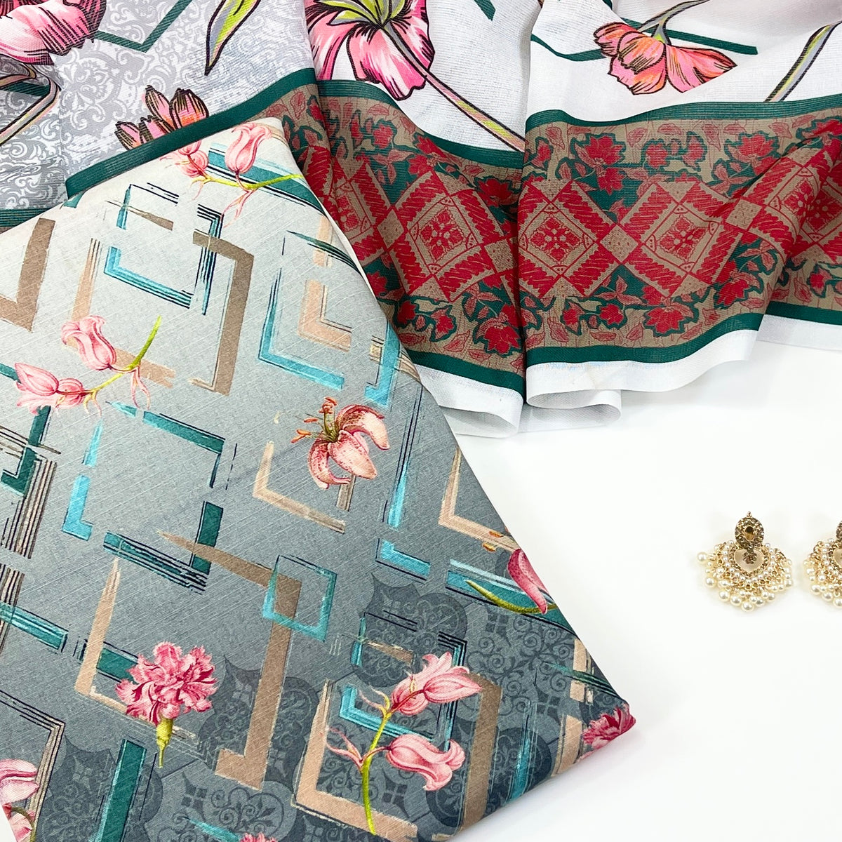 Beechtree Digital Printed Shirt & Dupatta Khaddar 2PC