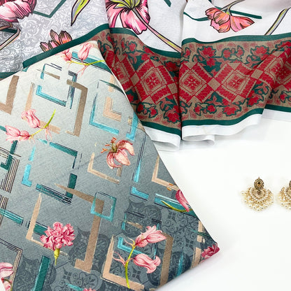 Beechtree Digital Printed Shirt & Dupatta Khaddar 2PC