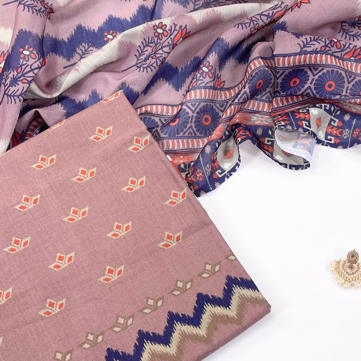 Beechtree Digital Printed Shirt & Dupatta Khaddar 2PC