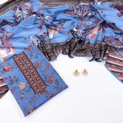 Beechtree Digital Printed Shirt & Dupatta Khaddar 2PC