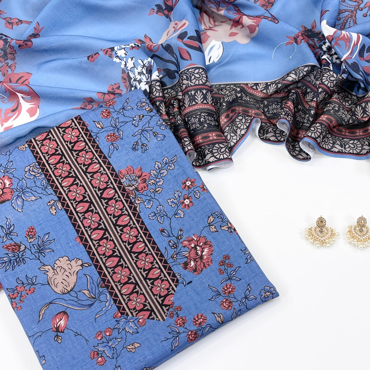 Beechtree Digital Printed Shirt & Dupatta Khaddar 2PC