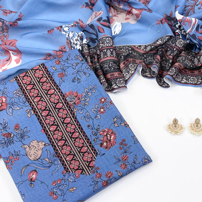 Beechtree Digital Printed Shirt & Dupatta Khaddar 2PC