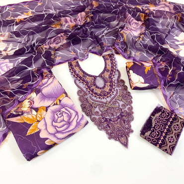 Asifa Nabeel Shamoz Silk With Emb Patches 3PC