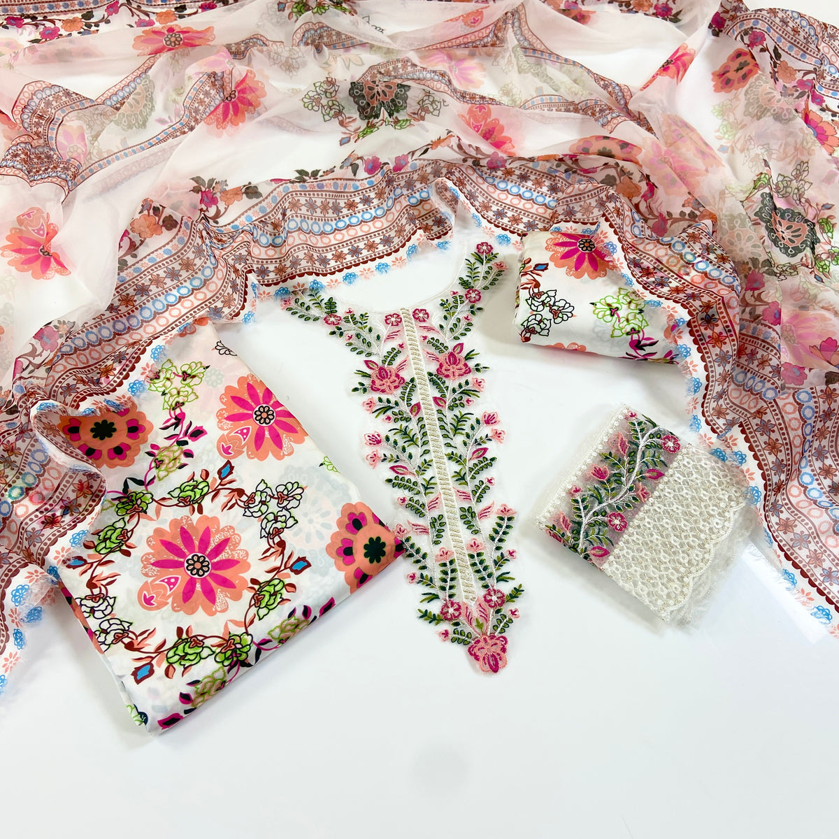 Asifa Nabeel Shamoz Silk With Emb Patches 3PC