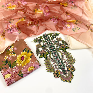 Asifa Nabeel Shamoz Silk With Emb Patches 3PC