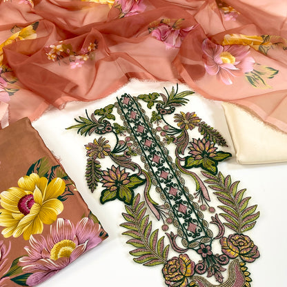 Asifa Nabeel Shamoz Silk With Emb Patches 3PC