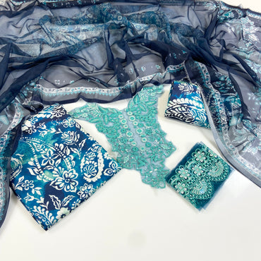 Asifa Nabeel Shamoz Silk With Emb Patches 3PC