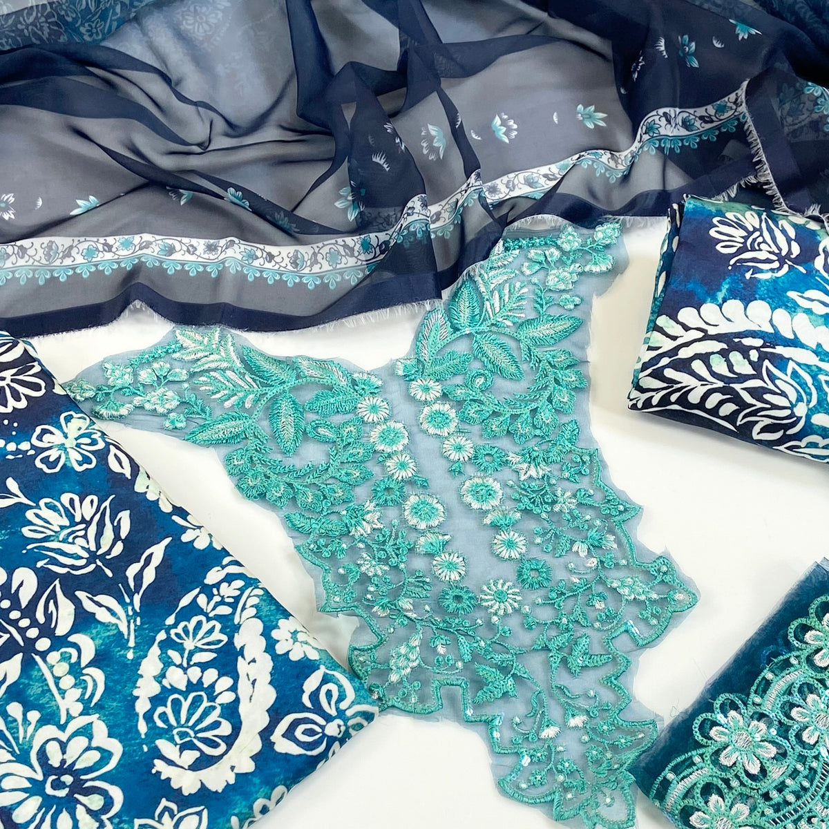 Asifa Nabeel Shamoz Silk With Emb Patches 3PC