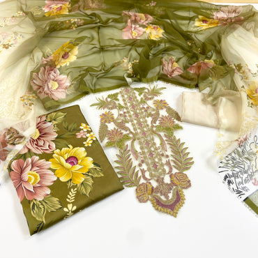Asifa Nabeel Shamoz Silk With Emb Patches 3PC