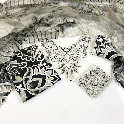 Asifa Nabeel Shamoz Silk With Emb Patches 3PC
