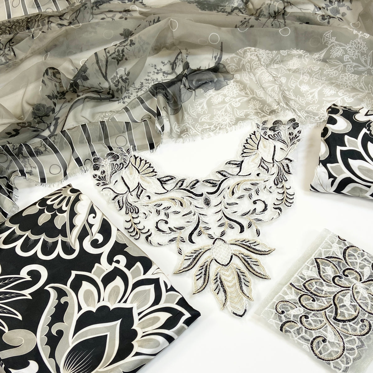 Asifa Nabeel Shamoz Silk With Emb Patches 3PC