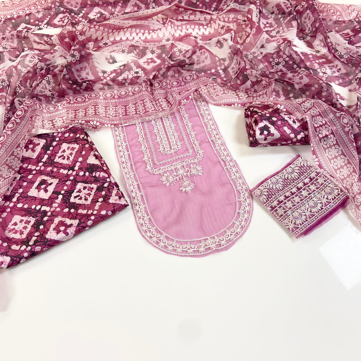 Asifa Nabeel Shamoz Silk With Emb Patches 3PC
