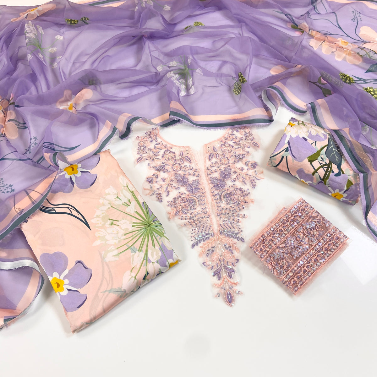 Asifa Nabeel Shamoz Silk With Emb Patches 3PC