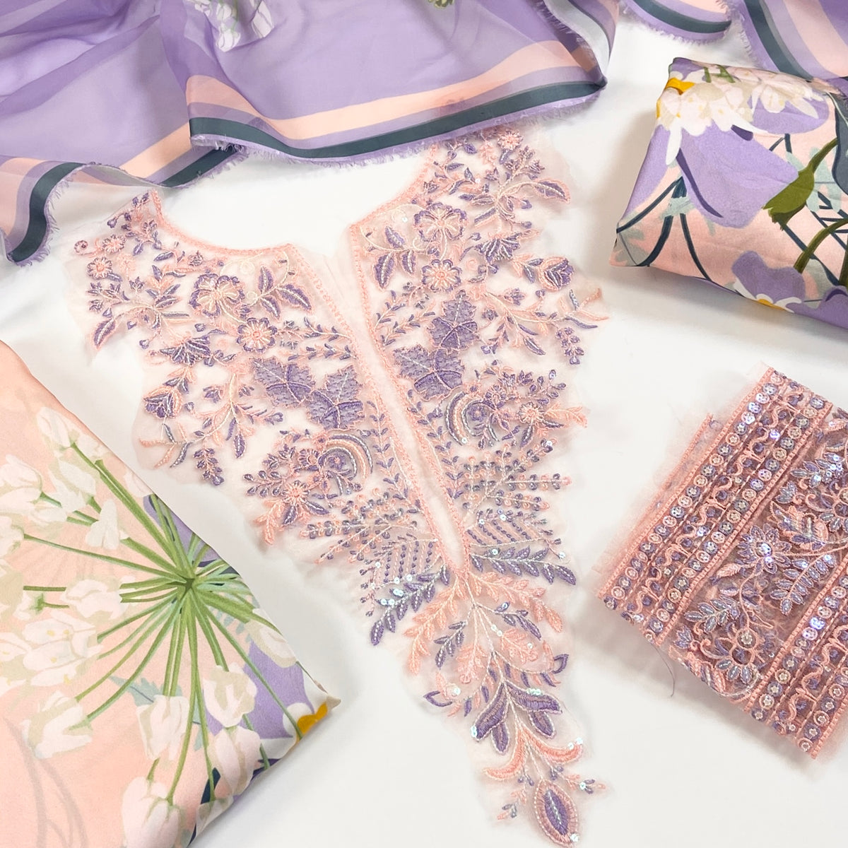 Asifa Nabeel Shamoz Silk With Emb Patches 3PC