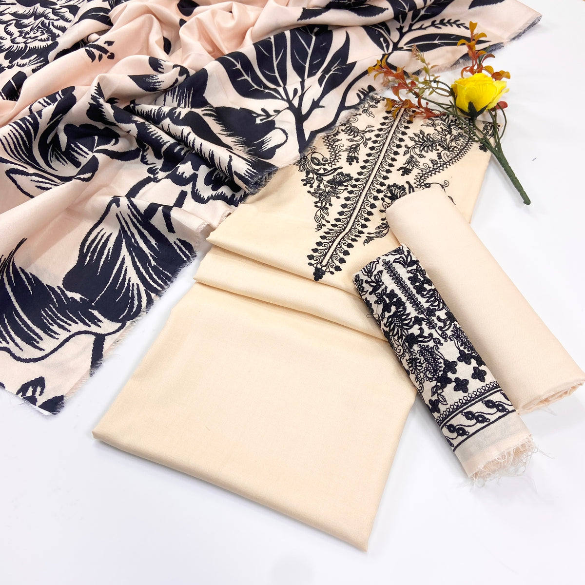 Baroque Emb Dhanak 3PC