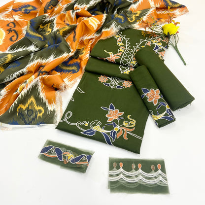 Baroque Emb Dhanak 3PC