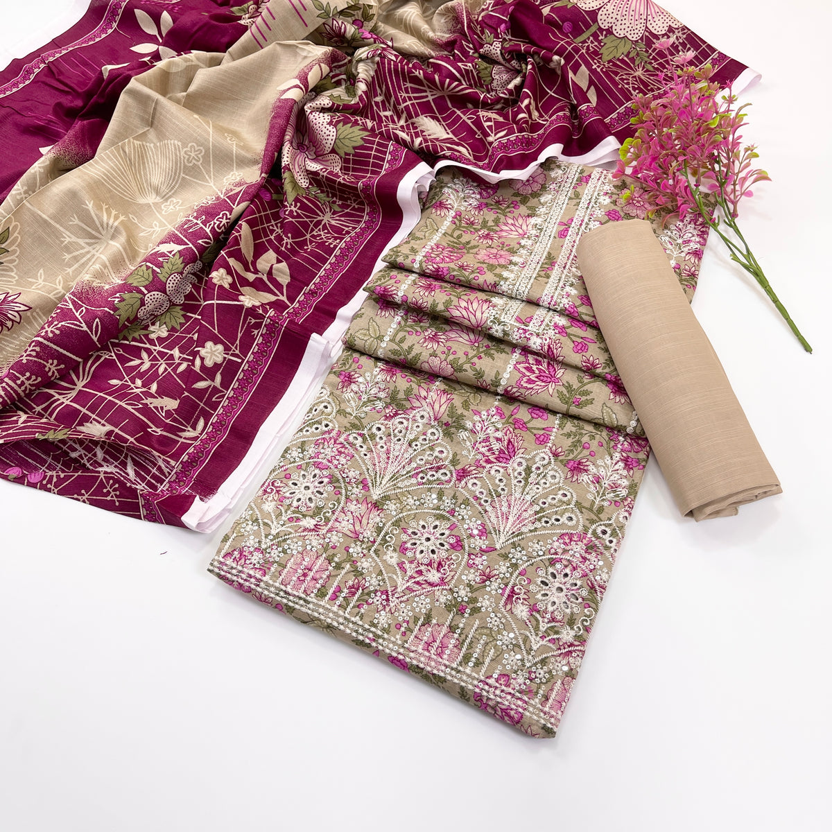Riwaaz By Anaya Noor Digital Printed & Emb Khaddar 3PC