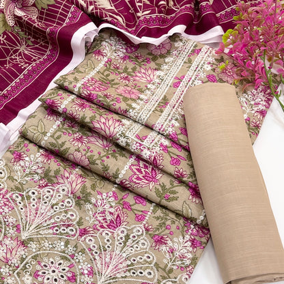 Riwaaz By Anaya Noor Digital Printed & Emb Khaddar 3PC