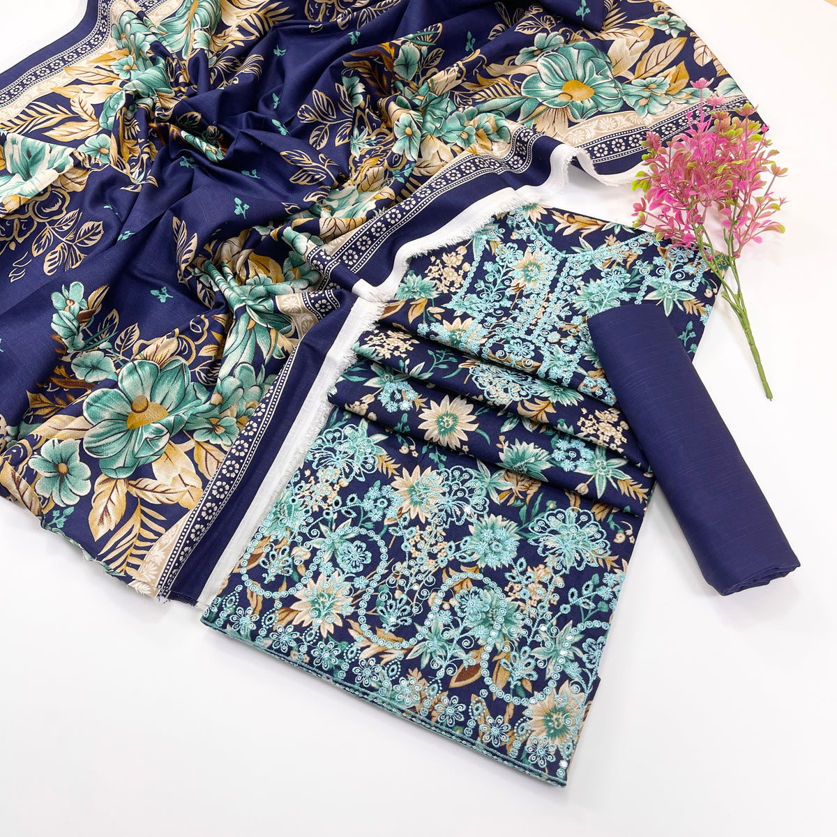 Riwaaz By Anaya Noor Digital Printed & Emb Khaddar 3PC