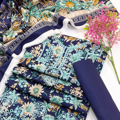 Riwaaz By Anaya Noor Digital Printed & Emb Khaddar 3PC