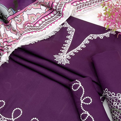 Sawera Embroidered Dhanak 3PC