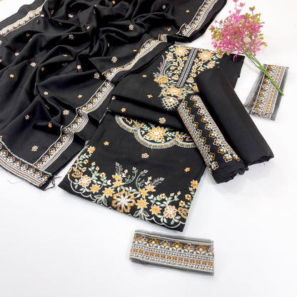 Mahnur Embroidered Dhanak 3PC