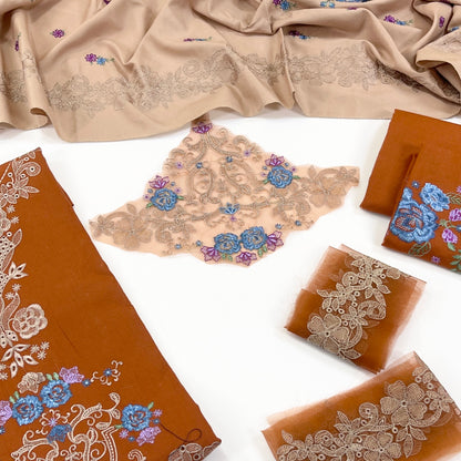 Aneelas Embroidered Dhanak 3PC