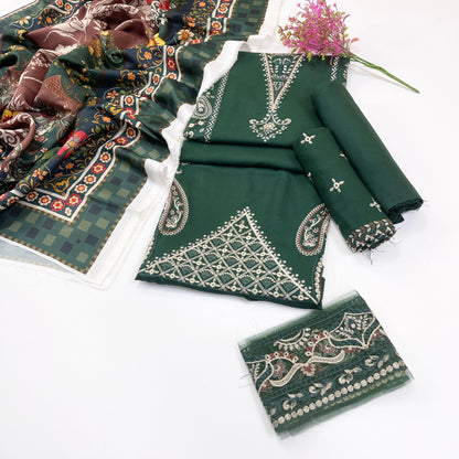 Baroque Embroidered Dhanak 3PC