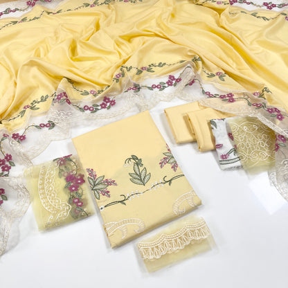 Laam Embroidered Dhanak 3PC