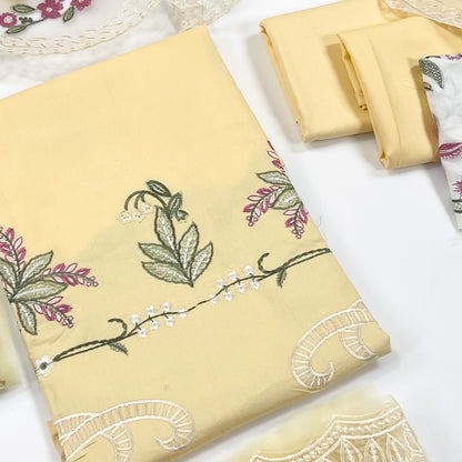 Laam Embroidered Dhanak 3PC
