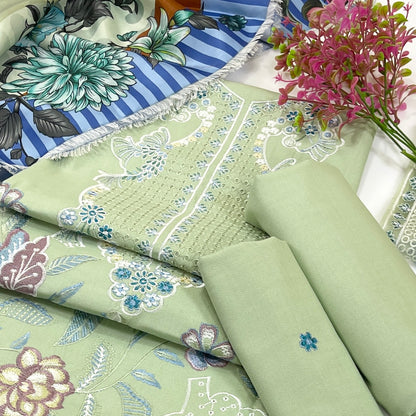 Mushq Embroidered Dhanak 3PC