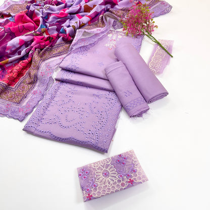 Laam Embroidered Dhanak 3PC