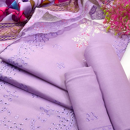 Laam Embroidered Dhanak 3PC
