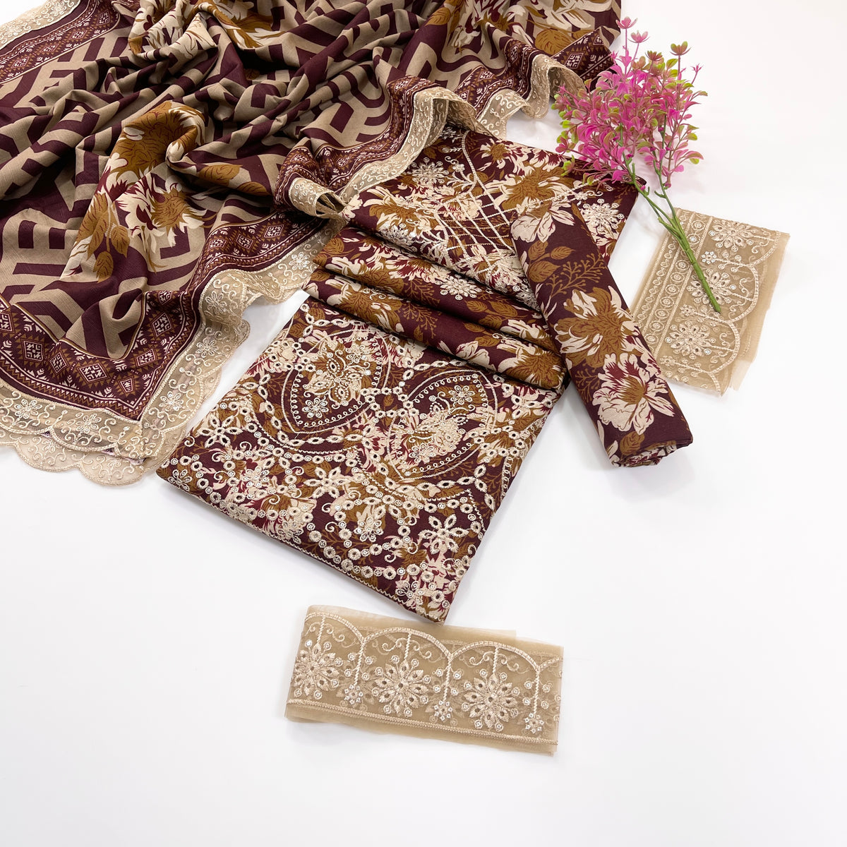 Baroque Printed & Emb Khaddar 3PC
