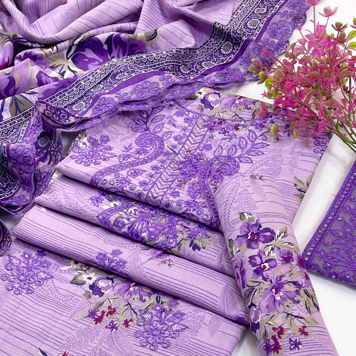 So Kamal Printed & Emb Khaddar 3PC