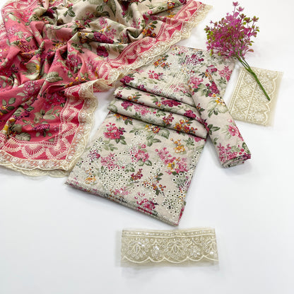 Maria B Printed & Emb Khaddar 3PC