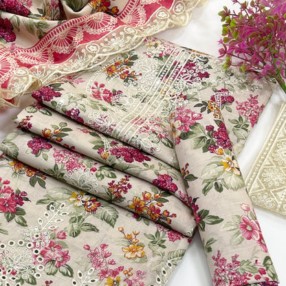Maria B Printed & Emb Khaddar 3PC