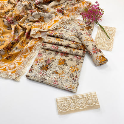 Maria B Printed & Emb Khaddar 3PC