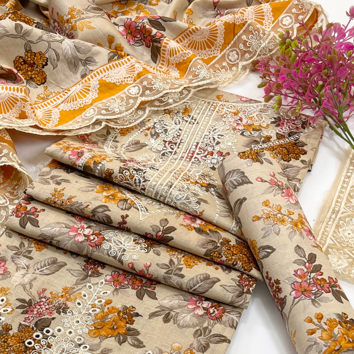 Maria B Printed & Emb Khaddar 3PC