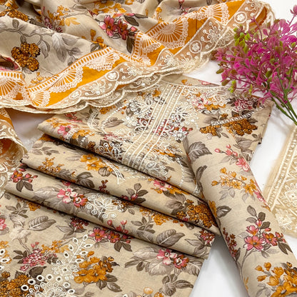 Maria B Printed & Emb Khaddar 3PC