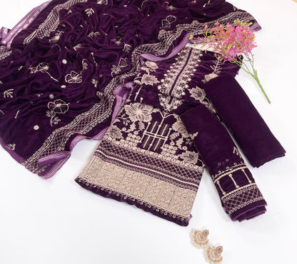 Sana Safinaz Luxury Emb Velvet 3PC