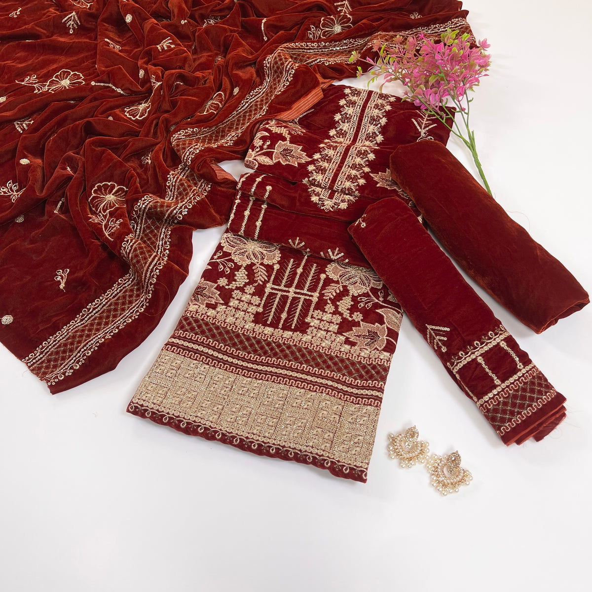 Sana Safinaz Luxury Emb Velvet 3PC