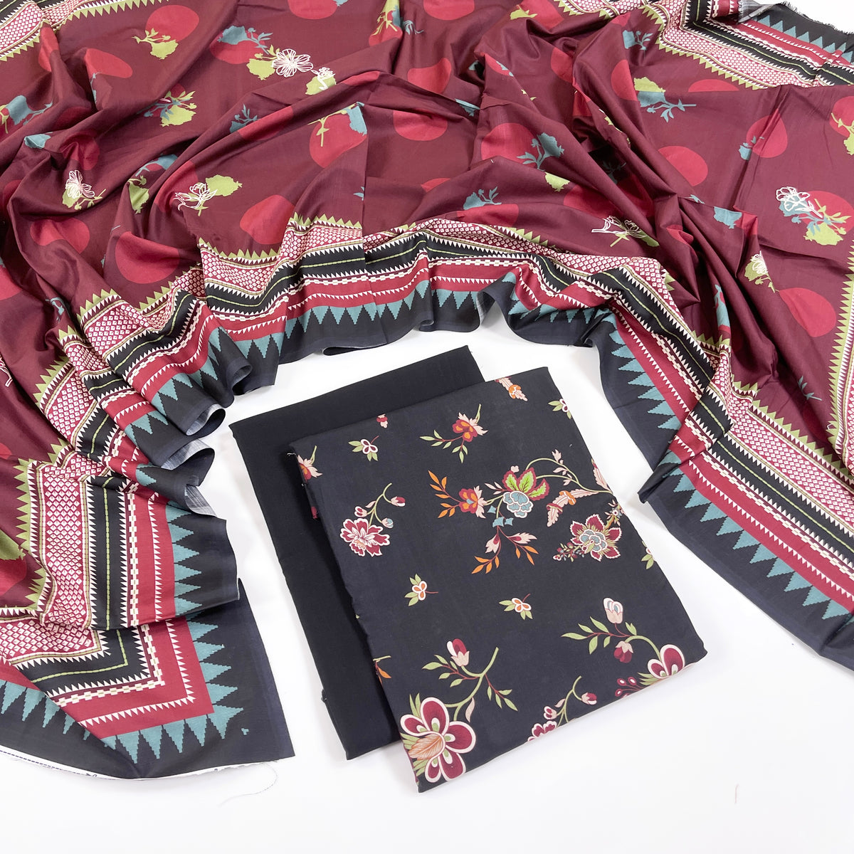 Rijja By Murashe Digital Printed Slub Linen 3PC
